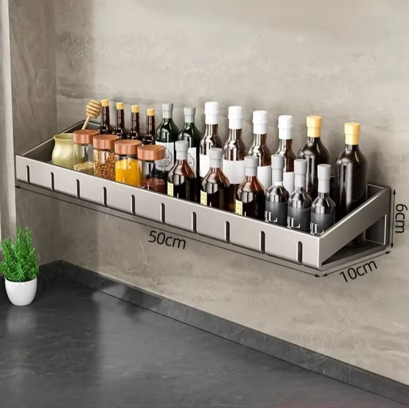 Condizionatori da cucina a parete Scaffale per spezie Scaffale per organizer Scaffale per cucina Organizzatori per scaffali da parete Gancio per appendere per la cucina