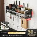 Mensola da cucina senza fori, portacoltelli multifunzionale da parete, accessori per l'organizzazione domestica a parete