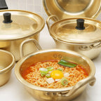 Koreanischer Ramen-Topf Nudeln Paomian Verdickter gelber Aluminiumtopf Suppentopf Hot Pot Goldene Küche Kochgeschirr Wok