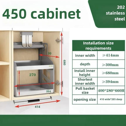 Space-Saving Pull-Down Shelf, Wall-Mounted Retractable Cabinet, Organizer Shelf, Kitchen Spice Racks, Multifunctional Kitchen Furniture