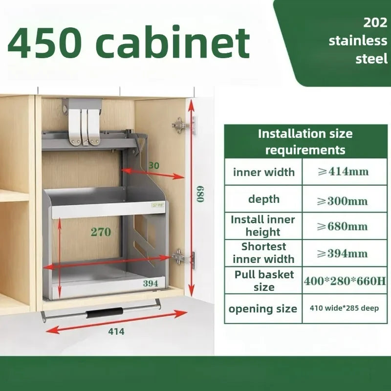Scaffale Sollevabile Salvaspazio, Armadietto a Muro Estraibile, Scaffale Organizzatore, Scaffali Porta Spezie da Cucina, Mobili Multifunzionali per Cucina