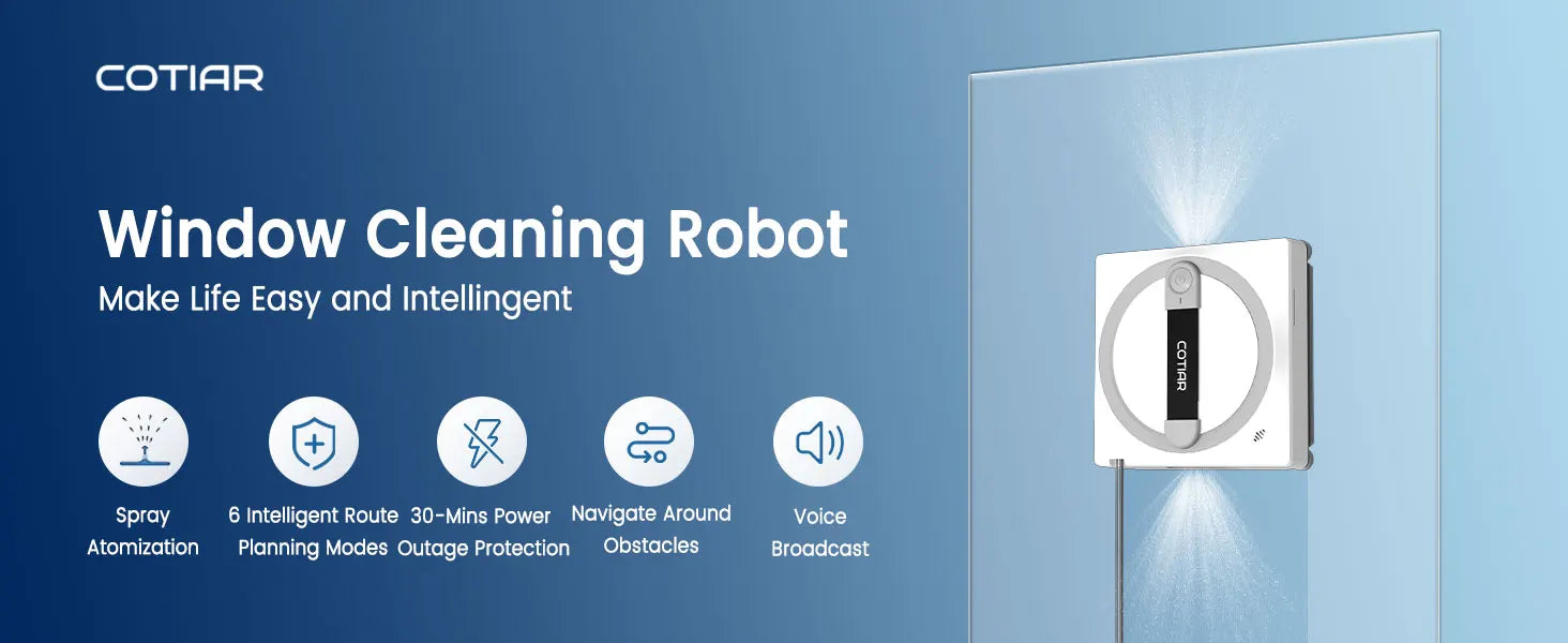 COTIAR Winbot W10 3100Pa Fensterputzroboter mit 5 Reinigungsmodi, intelligenter App- und Fernbedienung