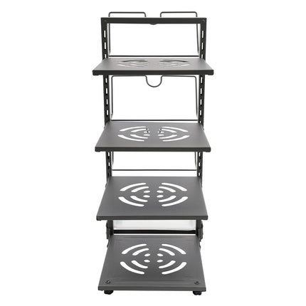 4-Tier Pots and Pans Organizer for Kitchen Cabinet, Gray/Black Space Saving