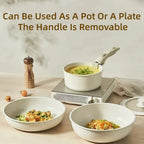 Set di pentole in granito antiaderenti da 5 pezzi con manico rimovibile Set di pentole da cucina per esterni Kit fornello da campeggio per camper a induzione con coperchio