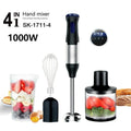 4-in-1-Stabmixer, Stabmixer aus Edelstahl, Turbo-Rotationssystem, geeignet für Fleisch, Gemüse etc.