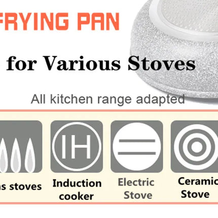 Durable Stone Frying Wok Nonstick Pan Ceramic Pot Induction Fryer Steak Cooking Gas Stove Pan Cookware Kitchen Set Tool