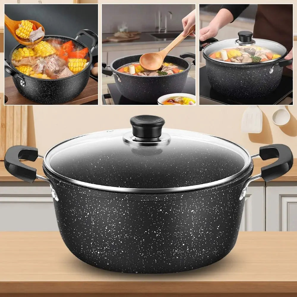 Maifan Stone Soup Pot universal mit Deckel zwei Ohren Antihaft-Kochtopf für den Hausgebrauch Gas-Induktionsherd