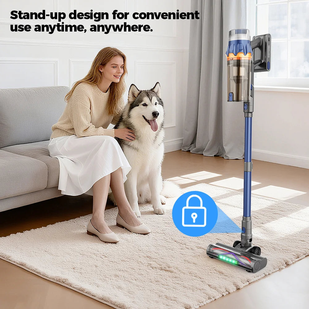 Cotiar 650W 60kPa Kabelloser Staubsauger Stielstaubsauger Handstaubsauger 70 Minuten Laufzeit Multifunktional S25