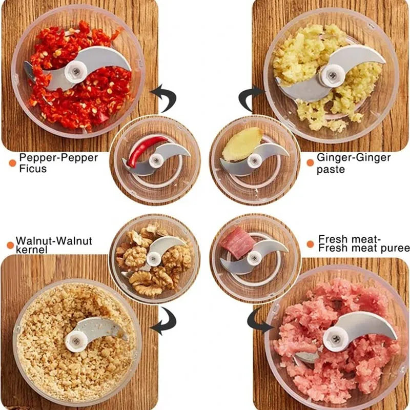 Mini Elektro-Fleischwolf 100/250ML USB Gemüseschneider Zwiebel Kleiner tragbarer Küchenhelfer für Ingwer Chili Gemüse