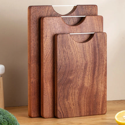 Ebony flat square solid wood cutting board, multifunctional double-sided kitchen cutting board, whole wood cutting board