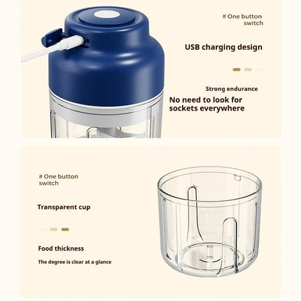Electric Garlic Chopper 320ML, Food Processor, Mini USB Chopper, Small Portable Processor