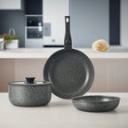 Set di pentole GIYOCA con manici staccabili, antiaderenti in ceramica, senza PFOS e PFOA, adatti per induzione/forno/lavastoviglie, compatibili con tutti i tipi di fornelli, idea regalo per la cucina.