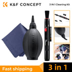 K&F CONCEPT Professionelles 3-in-1 Reinigungsset für DSLR-Kameraobjektive, Handybildschirme, Laptops und Brillen