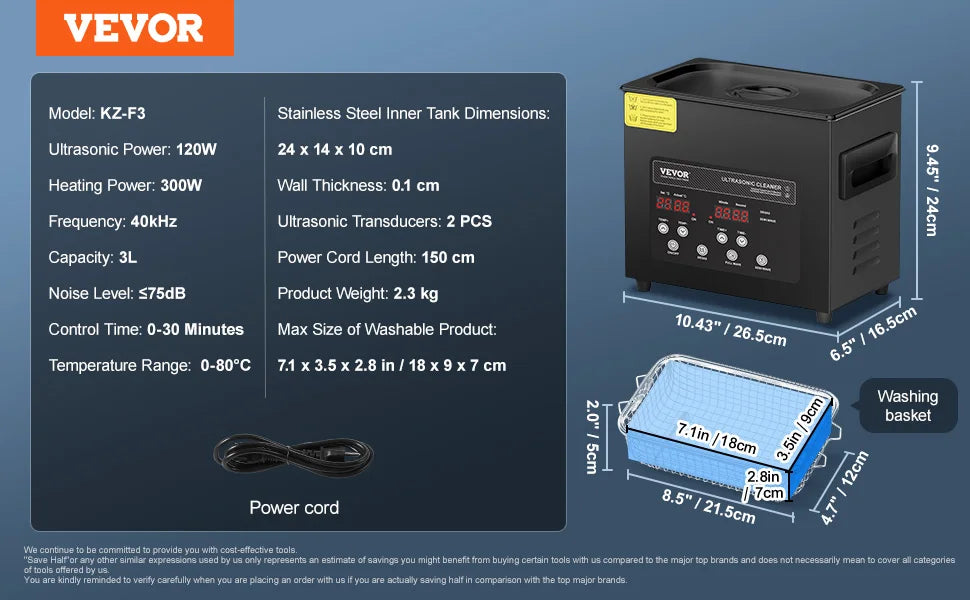 SucceBuy 2L 3L 6L 10L 15L Ultraschallreiniger Tragbare Ultraschall-Spülmaschine Ultraschall-Haushaltsgeräte mit Timer