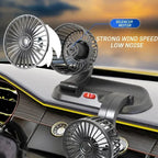 Ventilatore per auto EAFC 5V 12V a doppia testa con raffreddamento ad aria a 360° °   Mini ventilatore portatile USB regolabile per auto, accessori per auto a basso rumore