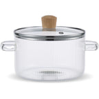 Glasauflauf Topf Transparenter Kochtopf mit Deckel 1,6 L Hitzebeständiger Glas-Suppentopf Doppelgriff-Glastopf Kochgeschirr Küchenutensilien