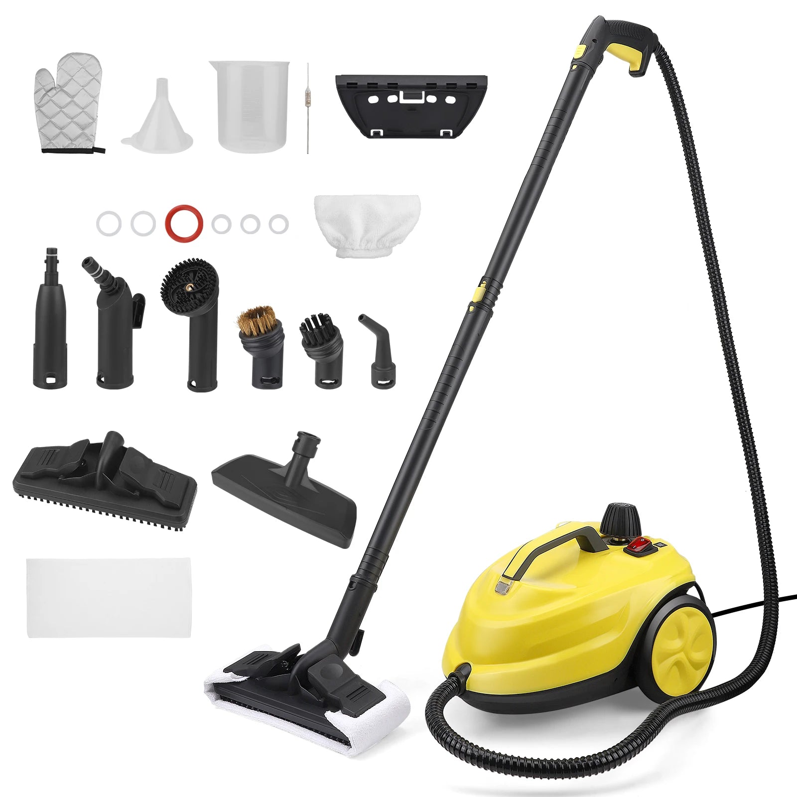 2000W Handdampfreiniger für Frauen mit Wischfunktion, 2L Großtank, bis zu 320°C, 3-8 Minuten, 3m Netzkabel, Bodenreinigung, 110V-240V