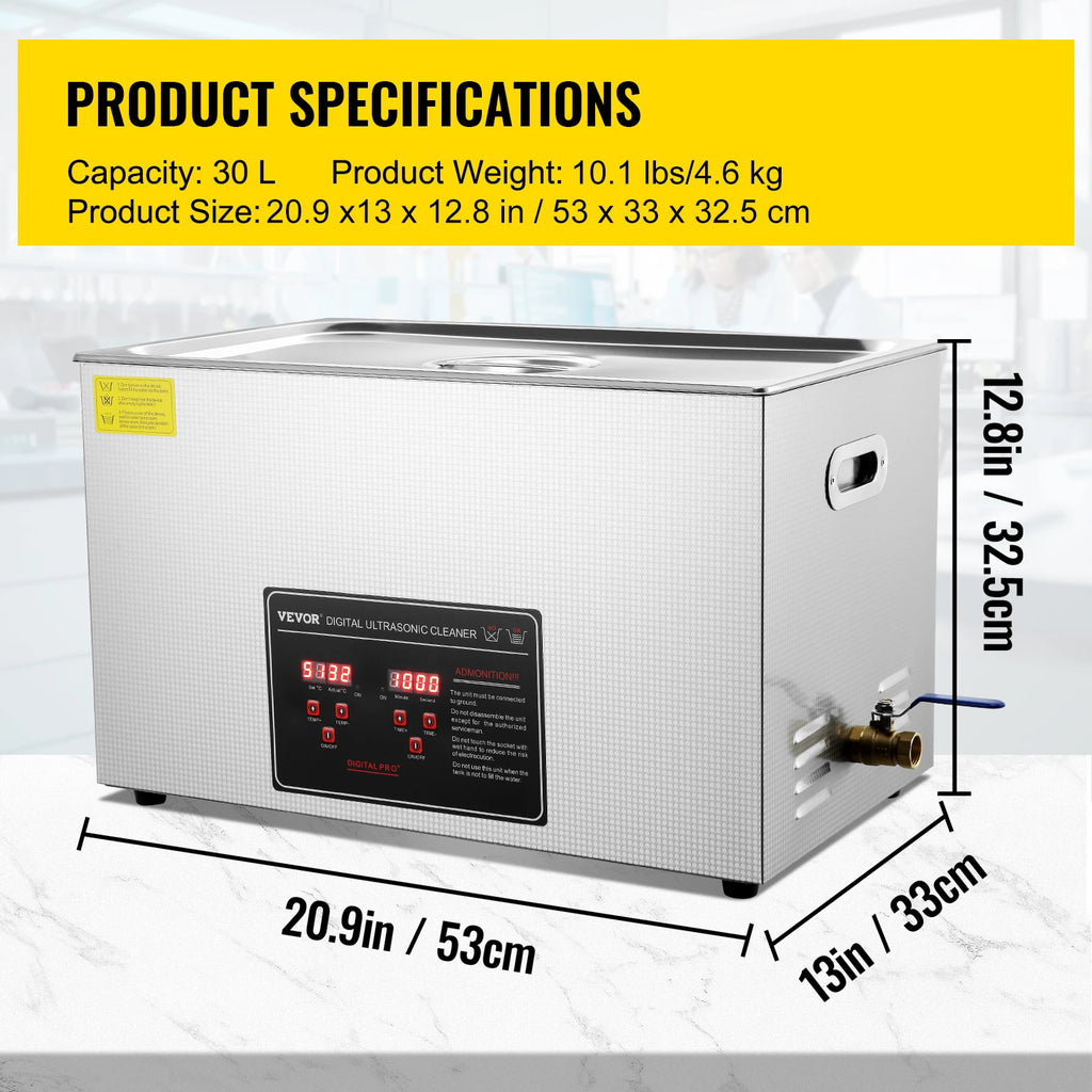 SucceBuy 2L 3L 6L 10L 22L 30L Ultraschallreiniger Edelstahl Tragbarer Reiniger Waschmaschine Ultraschall-Haushaltsgerät