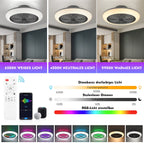 Ventilatore da soffitto Oyajia 50W con luce LED RGB dimmerabile e telecomando