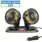 Ventilatore per auto EAFC 5V/12V 360 °   Ventilatore USB a Doppia Testa per Auto, Silenzioso, 2 Velocità Regolabili, Raffreddatore Automatico per Camper, Camion e Accessori Auto