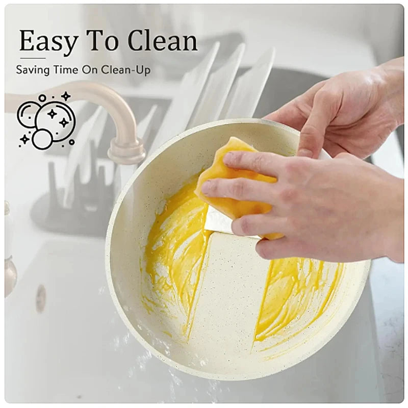 Set di pentole in granito antiaderenti da 5 pezzi con manico rimovibile Set di pentole da cucina per esterni Kit fornello da campeggio per camper a induzione con coperchio
