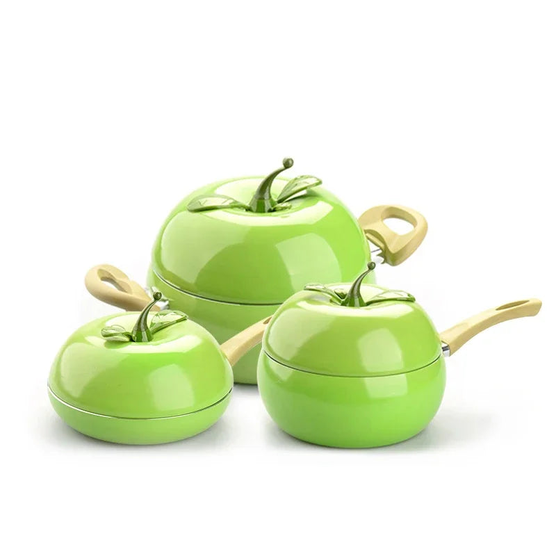 Hochwertige antihaftbeschichtete Fruchtform-Aluminiumpfanne Bratpfanne Suppentopf Milchtopf Kochtopf
