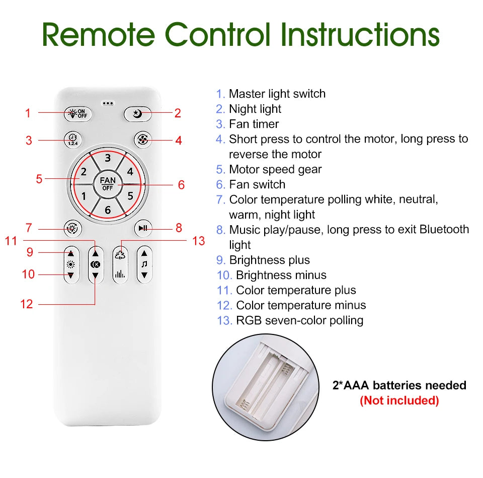 Ventilatore da soffitto da 100W con luce, controllo remoto tramite APP, lampada a LED dimmerabile a 360° °   Luce di sfondo RGB silenziosa girevole a 6 velocità per la casa
