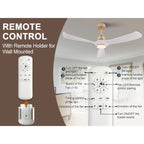 Ventilatore da soffitto bianco-oro da 52 pollici con luce e telecomando, funzione di memoria, motore DC silenzioso e reversibile, 3 pale in ABS, moderno ventilatore da soffitto per interni ed esterni con luce per camera da le