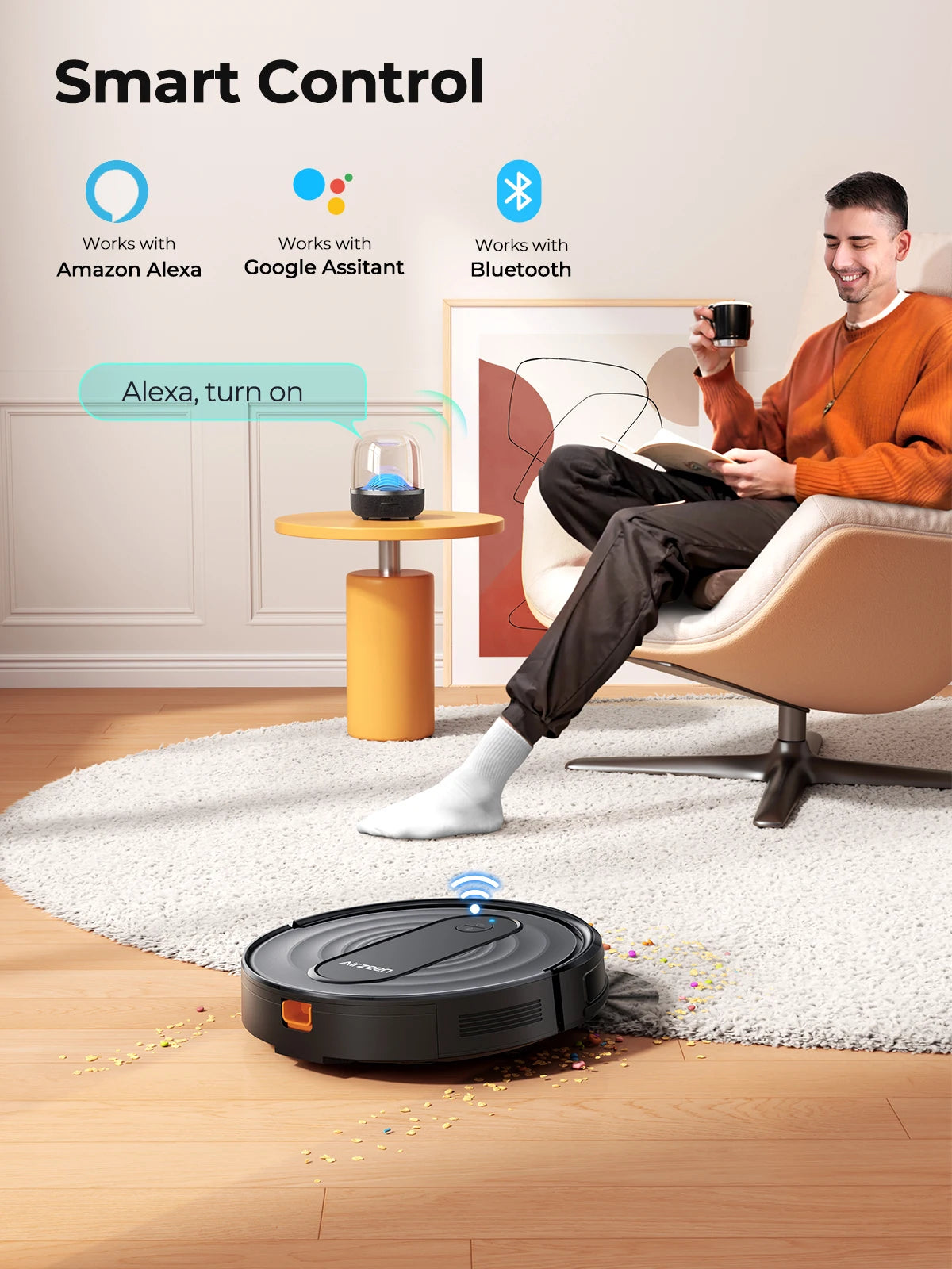 Robot-Staubsauger und Wischroboter Airzeen R7 3-in-1, 4000Pa Saugkraft, Smart App/Alexa Steuerung, Automatische Aufladung für Tierhaare und Böden