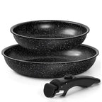 Set di padelle a induzione Padelle da 8" e 10" con manico staccabile Padelle in granito per cucinare set di pentole per frittata