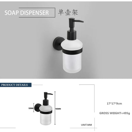 Matt Black Stainless Steel Towel Rack Towel Bar Soap Dish Toilet Paper Holder Towel Hooks Bathroom Accessories