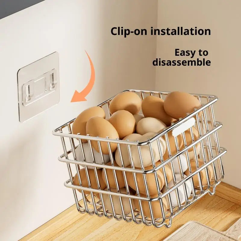 1Pc Cipolla Zenzero Aglio Scaffale Da Cucina Appeso A Parete Condimenti Spezie Verdura Frutta Rack di Stoccaggio Cestino di Scarico A Parete Punch-Free