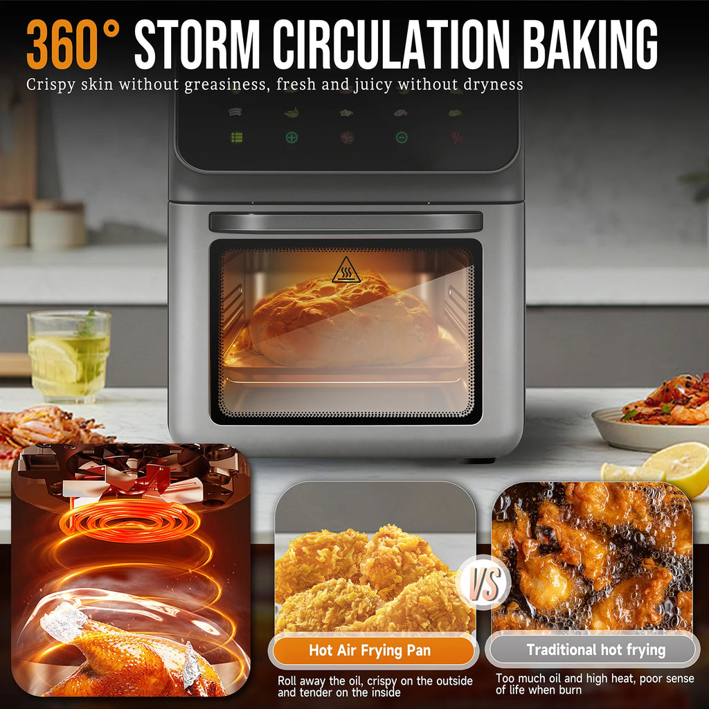Friggitrice ad aria 10 litri 1350W con 10 modalità preimpostate e cottura a circolazione 360°