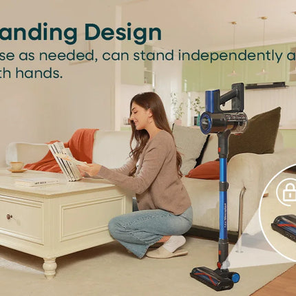 Erabros EV2 Cordless Vacuum Cleaner 450W 55kpa, High Suction Power, Smart Home Cleaner with LED Display, for Floors and Carpets