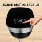 Friggitrice ad aria KotiCidsin 2000 W, 9 L, touch screen LED, nero
