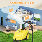 2000W Handdampfreiniger für Frauen mit Wischfunktion, 2L Großtank, bis zu 320°C, 3-8 Minuten, 3m Netzkabel, Bodenreinigung, 110V-240V