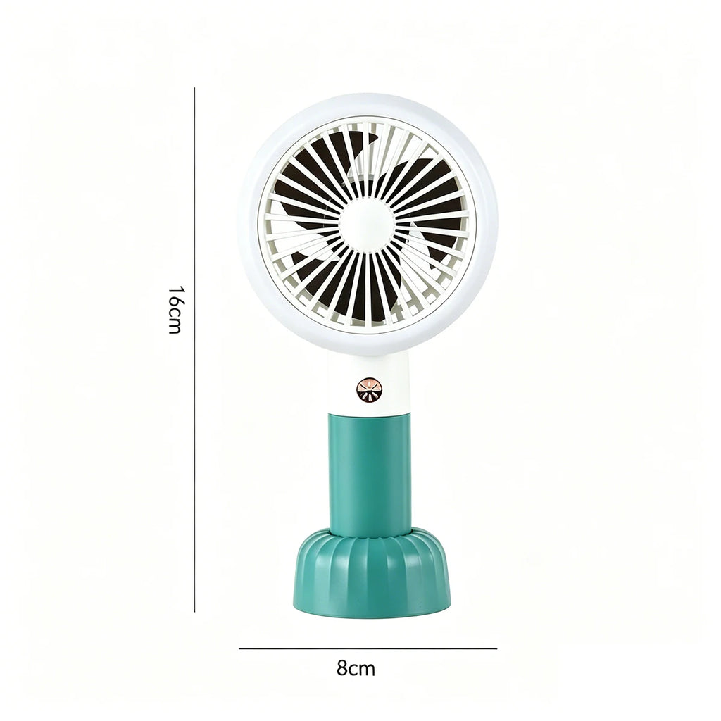 Retro Mini-Handventilator, wiederaufladbar über USB, 3 Windgeschwindigkeiten, batteriebetrieben, Tischventilator, geeignet für Zuhause, Büro, Schlafzimmer, Reisen und Outdoor.