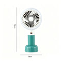 Retro Mini-Handventilator, wiederaufladbar über USB, 3 Windgeschwindigkeiten, batteriebetrieben, Tischventilator, geeignet für Zuhause, Büro, Schlafzimmer, Reisen und Outdoor.