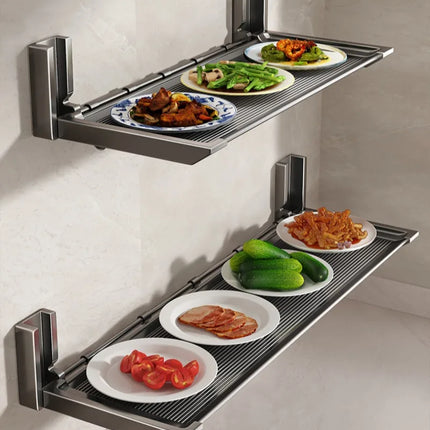 Hanging Kitchen Organizer, Foldable Dish Rack, Wall Shelf for Vegetables and Spices