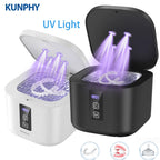 KUNPHY Ultraschall-Reinigungsgerät für Zahnspangen mit digitalem Timer, UV-Licht für Zahnersatz, Mundschutz, Aligner, Nachtschutz, 300 ml