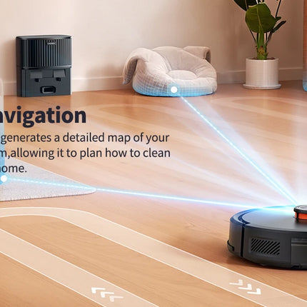 Laresar L20 Robot Vacuum Cleaner with 5000Pa Suction, LDS Navigation, Auto-Empty Station, Smart APP Control for Floors and Carpets