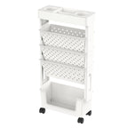 Mobile Bücherablage mit feststellbaren Rollen – Robuster Bücherregalwagen, herausnehmbarer Organizer mit Becherhalter für Zuhause und Büro