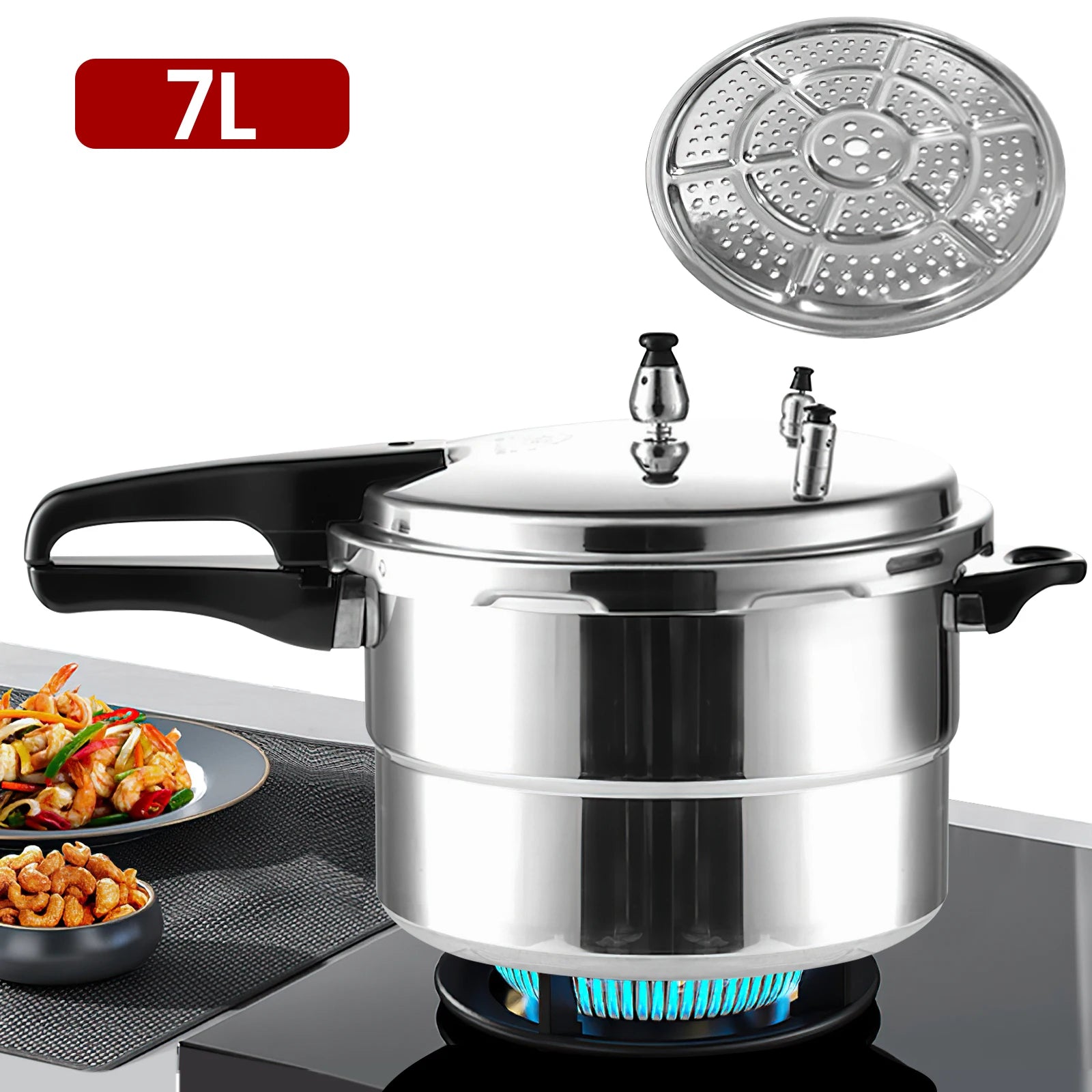 Schnellkochtopf 3L/7L für den Heim- und Gewerbegebrauch, universell für Gas- und Induktionsherde, sicher und explosionsgeschützt