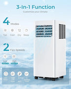 Condizionatori d'Aria Portatili 12000 Btu 3 in 1, Climatizzatore Portatile con Deumidificatore, Condizionatore da Pavimento per Casa