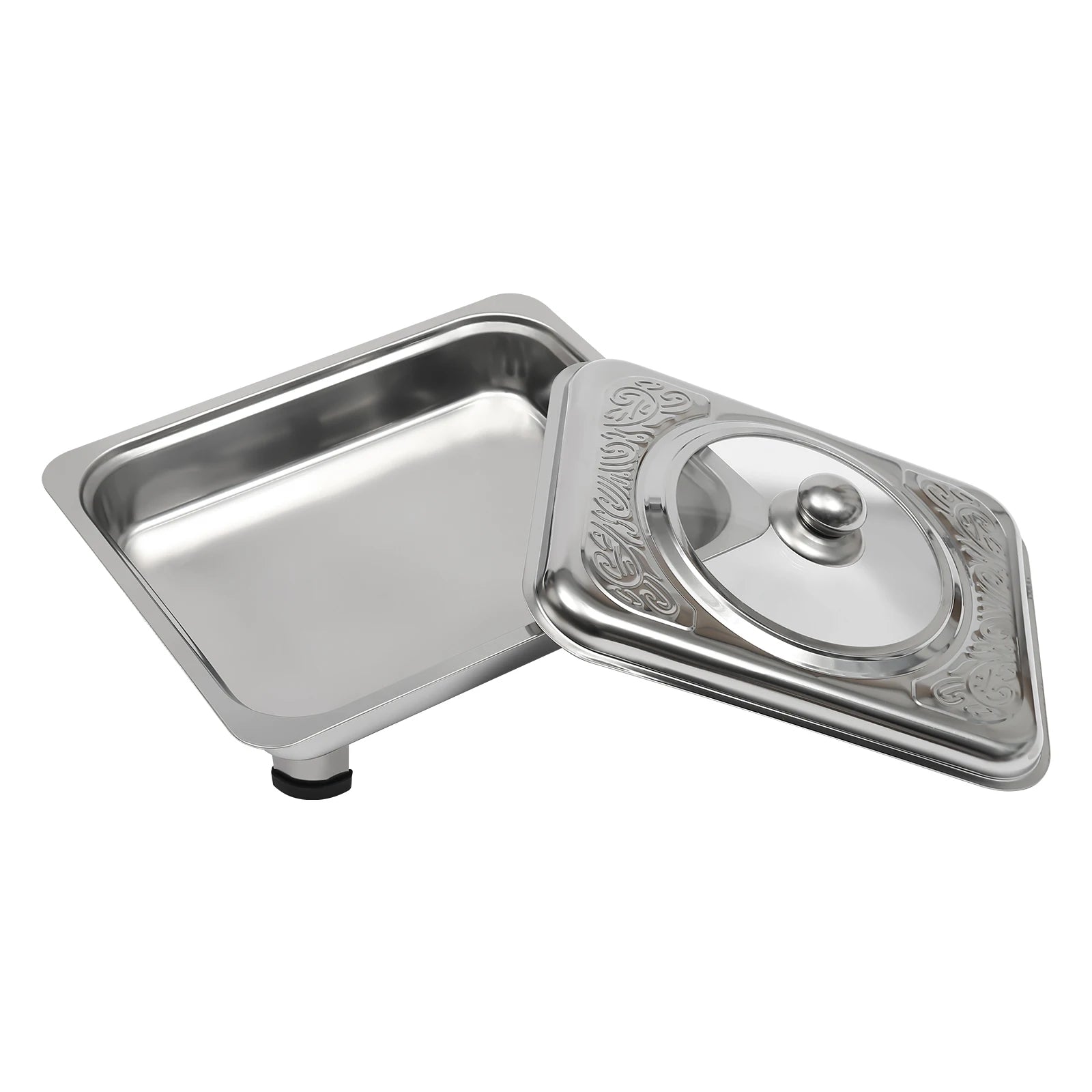 4/8 Stück Chafer-Pfannen-Buffet-Servierbehälter mit Deckel, rechteckiger Speisenwärmer-Pfannen-Servierbehälter