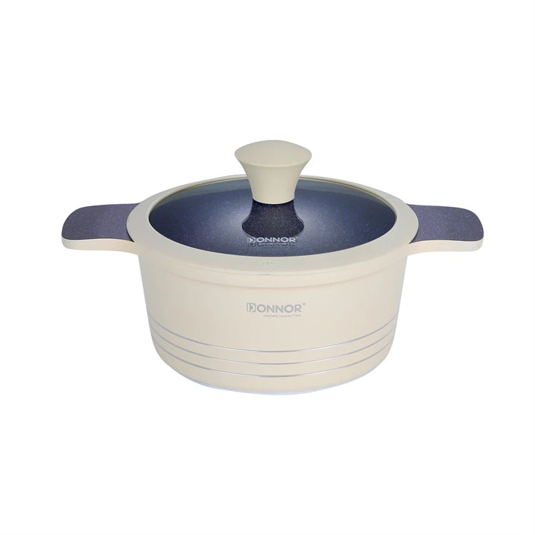 DONNOR 15-teiliges Keramik-Kochgeschirr-Set Töpfe und Pfannen Set Antihaft-Induktionsküche Platzsparendes Kochgeschirr-Set Induktion RV-Set JT445