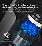 Tineco A30S, Akku-Staubsauger, 160 W Saugleistung, 60 Minuten Laufzeit, 1 L Staubbehälter, ZeroTangle-Bürste, PureCyclone-Technologie, LED-Licht
