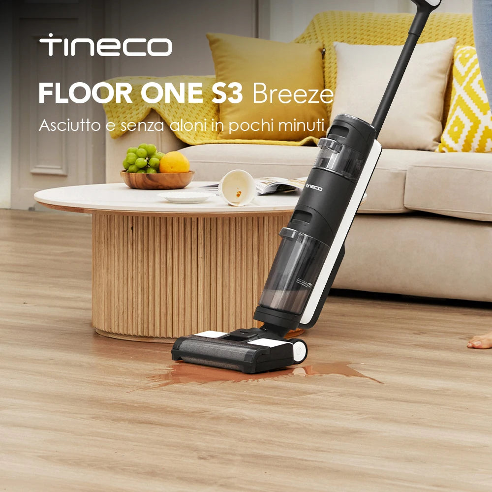 Tineco Floor One S3 Breeze Kabelloser Nass-/Trockensauger mit Wischfunktion, selbstreinigend, intelligentes Haushaltsgerät