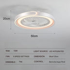 Ventilatore da soffitto LED con telecomando e APP, dimmerabile, 6 velocità, 50x20 cm, Tetipa