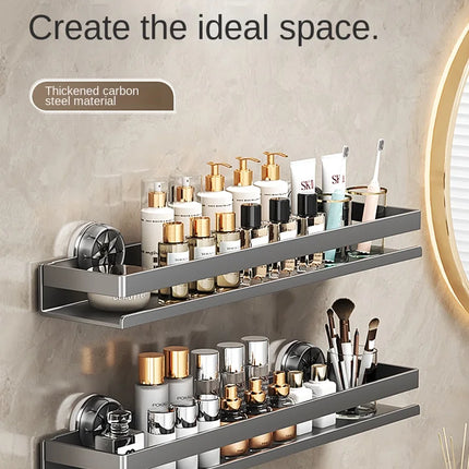 Kitchen storage with suction cup, wall-mounted condiment bottle rack, multifunctional spice rack, no drilling required